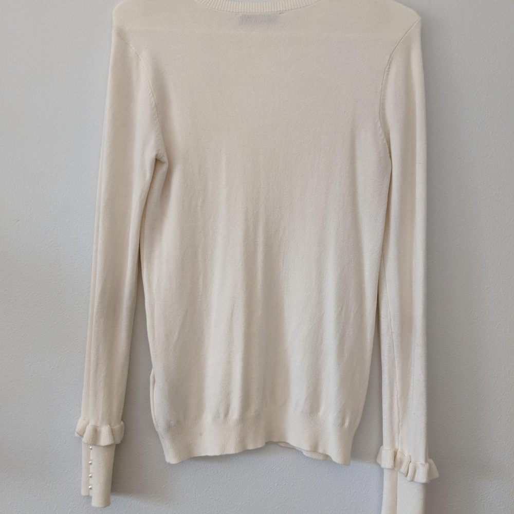 Zara Ruffle Cuff Cream Sweater - Picture 3 of 5